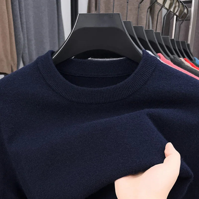 Men's Knit Pullover Sweater With Diamond Pattern