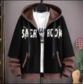 W63 Black Color Men's Harajuku Graphic Hoodie Sweatshirt Japan Style