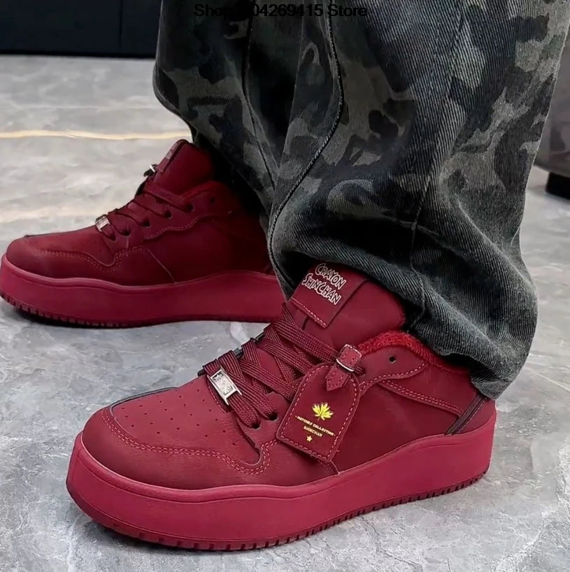Men's PU Casual Sneakers – Breathable Rubber Sole