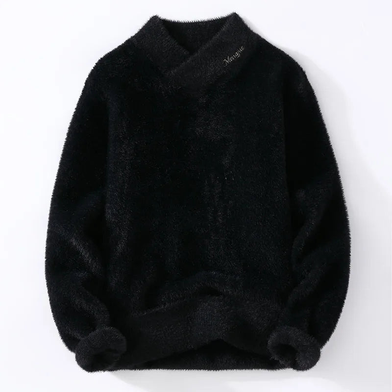 Men's Winter V-Neck Wool Blend Korean Pullover