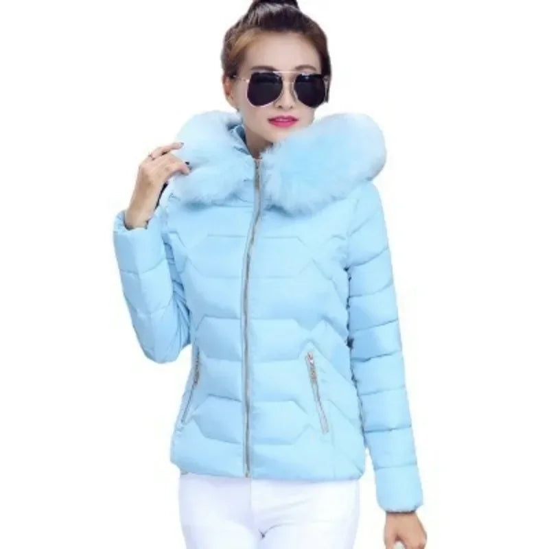 Women’s Hooded Winter Parka Jacket With Cotton Filling