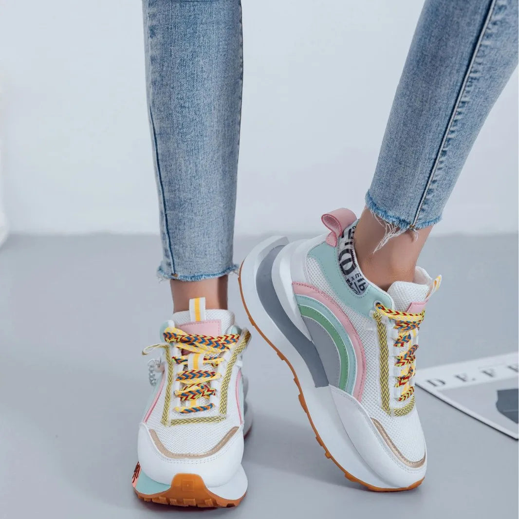 Pearl Embellished Chunky Sneakers for Casual Walking