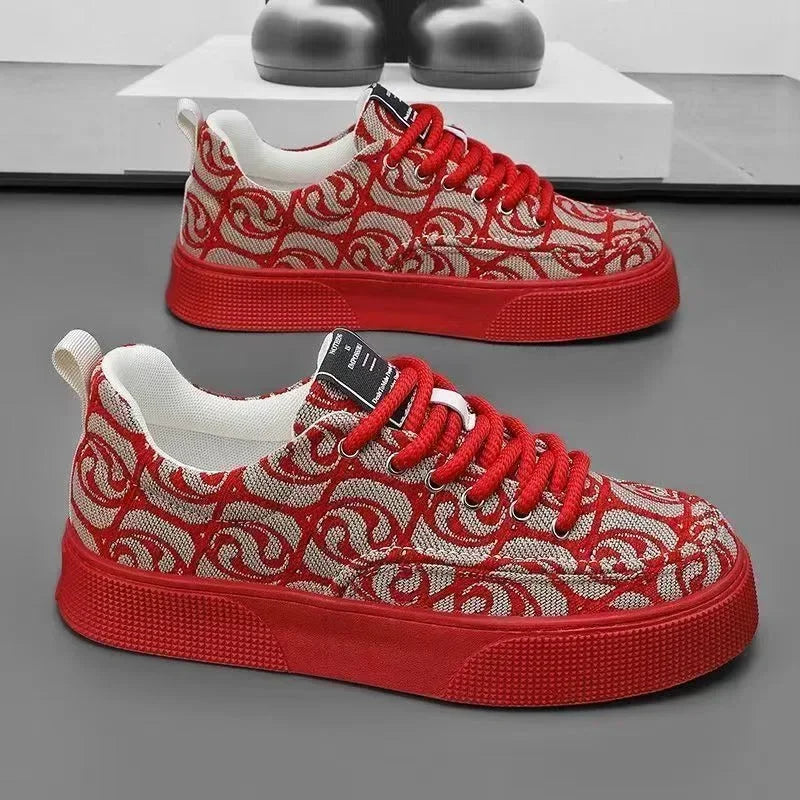 Men's Canvas Platform Sneakers – Casual Non-Slip Shoes