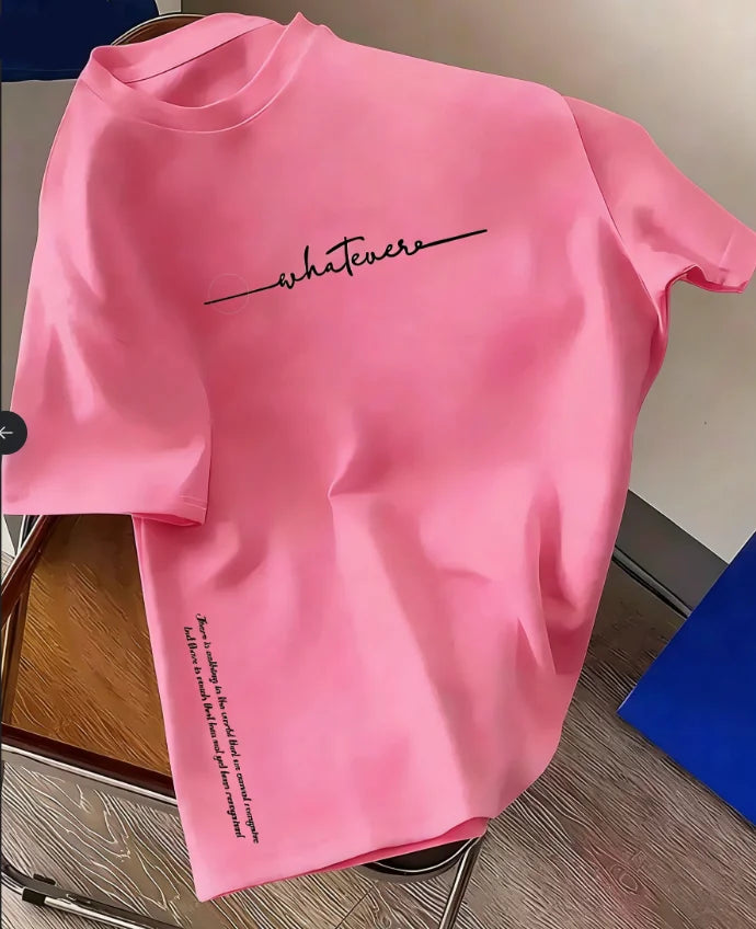 4 Color Unisex Cotton Sports Tee With Minimal Letter Print