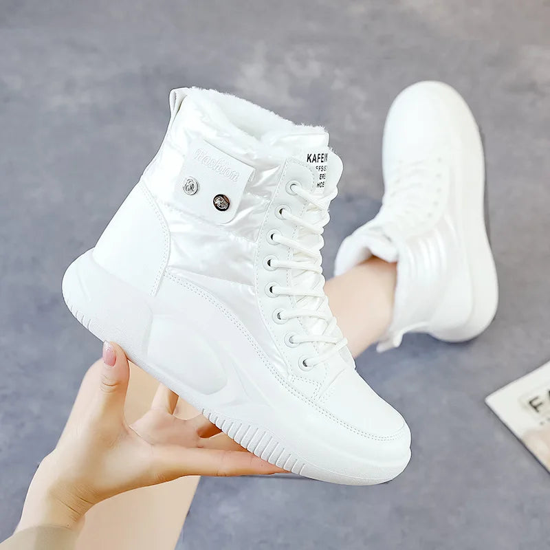 Women’s Plush Lined Ankle Snow Boots Soft Sole Casual