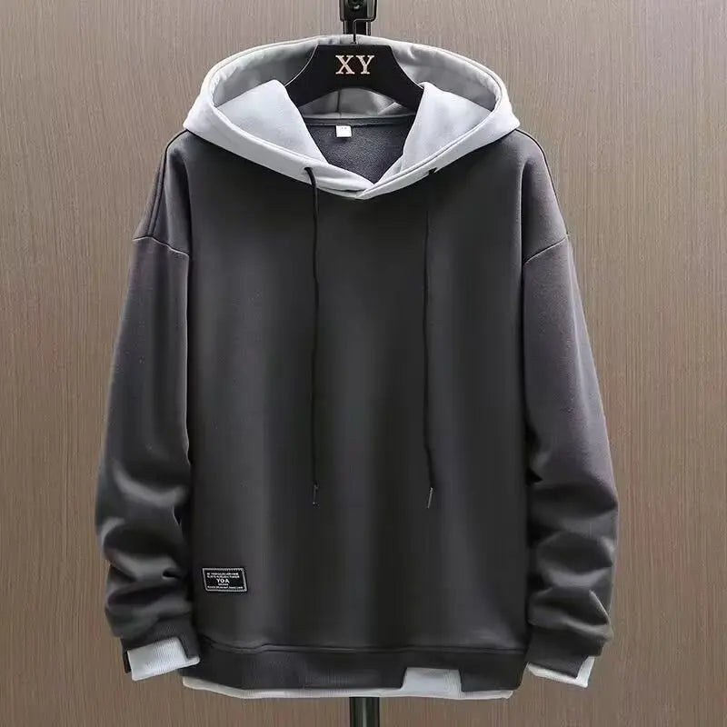 Men’s Patchwork Pullover Sweatshirt Casual Streetwear