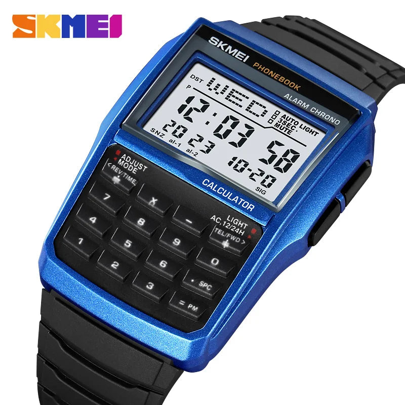 Men’s Digital Sports Watch With Dual Time & Alarm