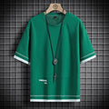 T6815  4 Color Men's Hip Hop Oversized Streetwear T-Shirt