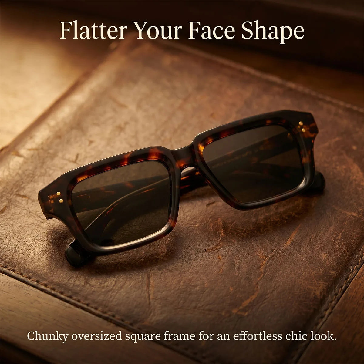 Unisex Square Sunglasses UV400 TAC Lenses For Outdoor