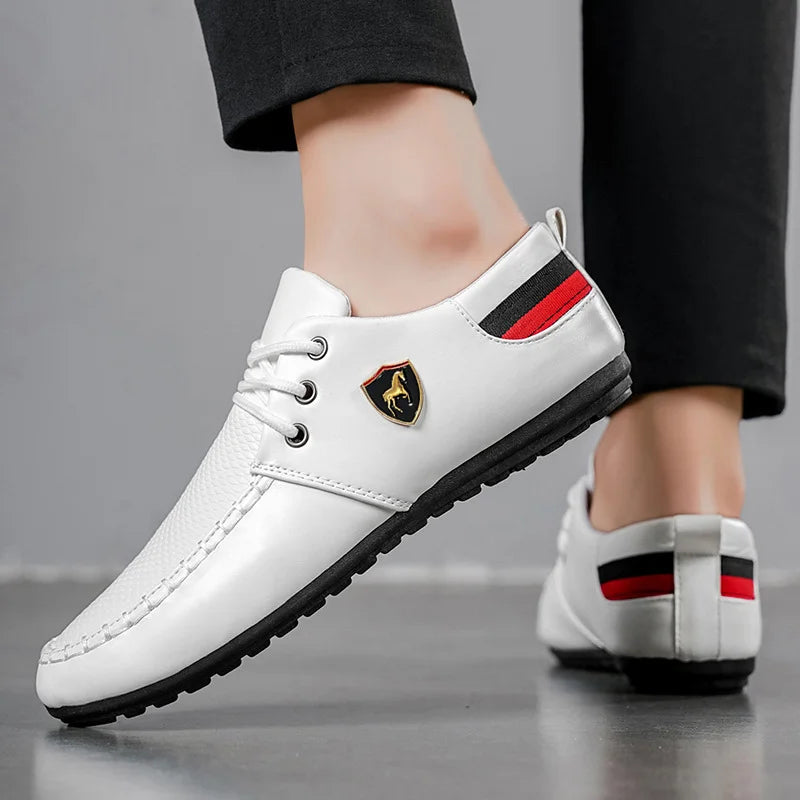 Men's Casual PU Loafers – Lightweight Rubber Sole