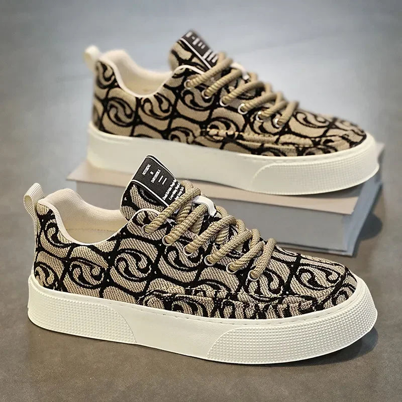 Men's Canvas Platform Sneakers – Casual Non-Slip Shoes