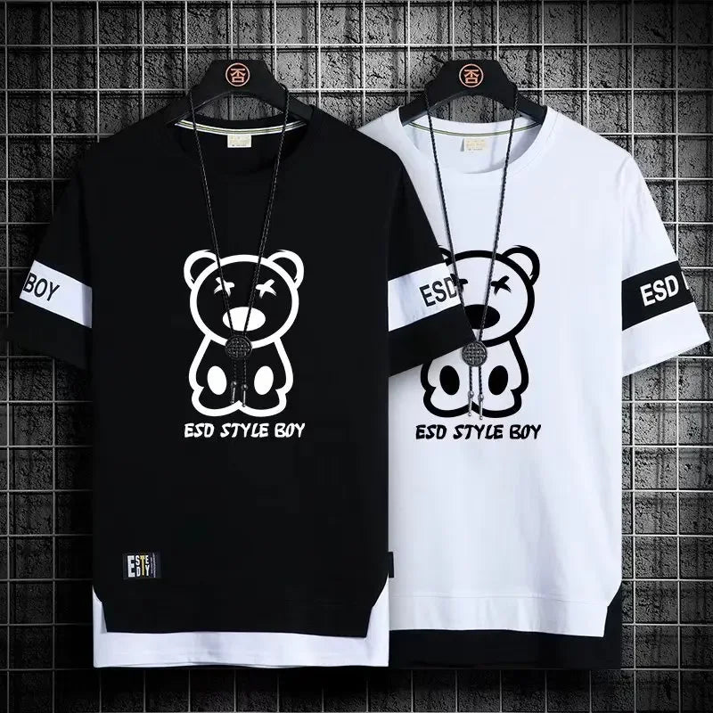 Men’s Graphic Print T-Shirt Casual Korean Streetwear