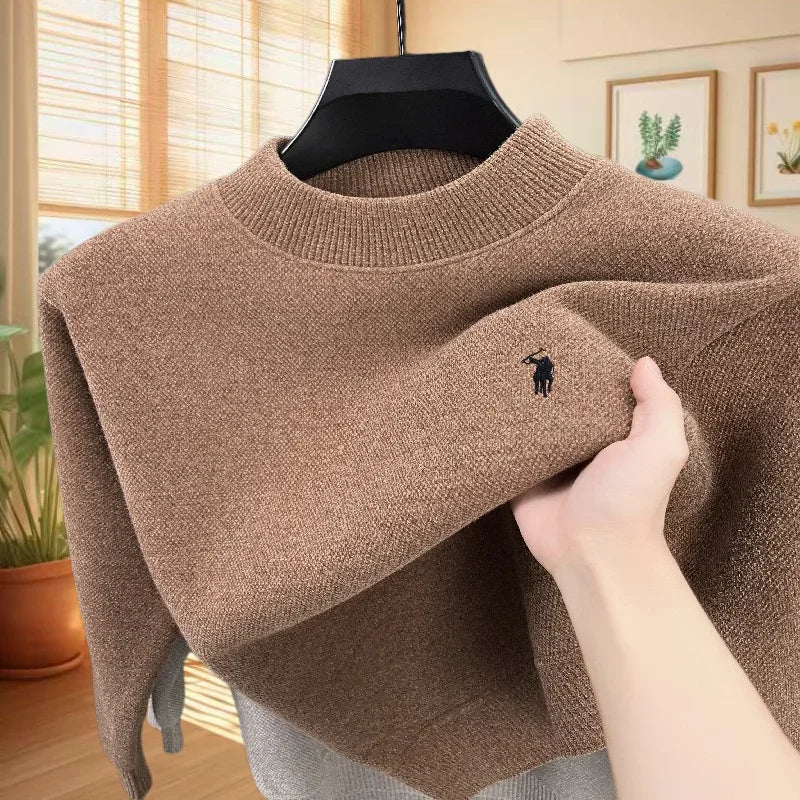 Men's Embroidered Horse Knit Sweater Pullover