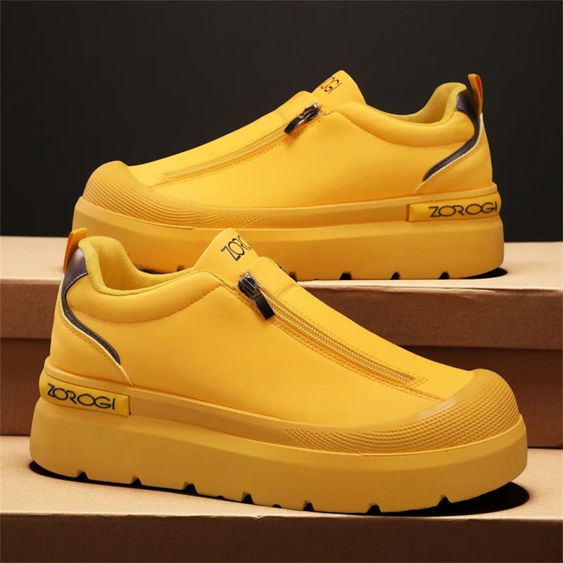 Men’s Leather Casual Sneakers – Breathable, Non-Slip