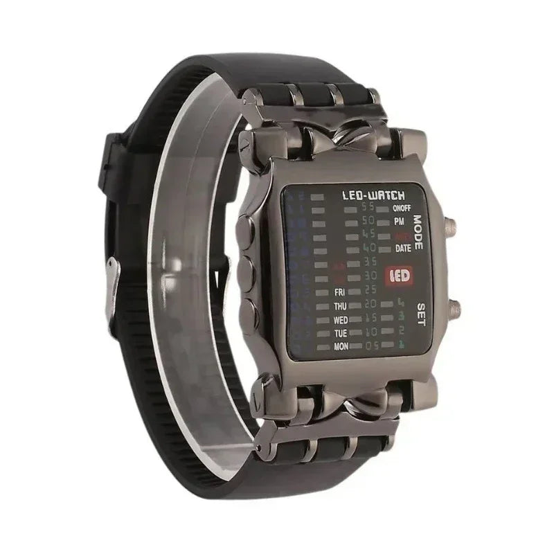 Men's LED Binary Crab Watch – Futuristic Gift Style