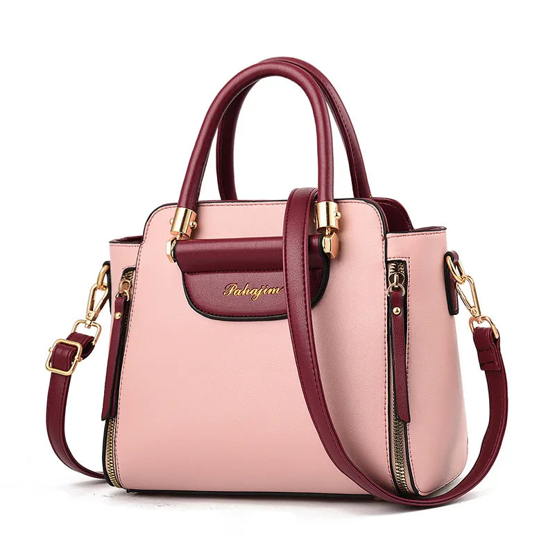 Pink Color Women’s PU Shoulder Handbag – Soft Square Pillow Style