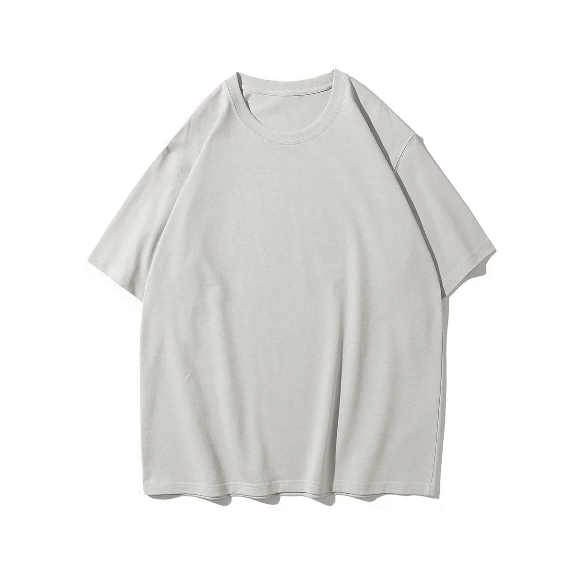 Apricot Grey Color Men's Heavyweight Oversized T-Shirt 280gsm Cotton