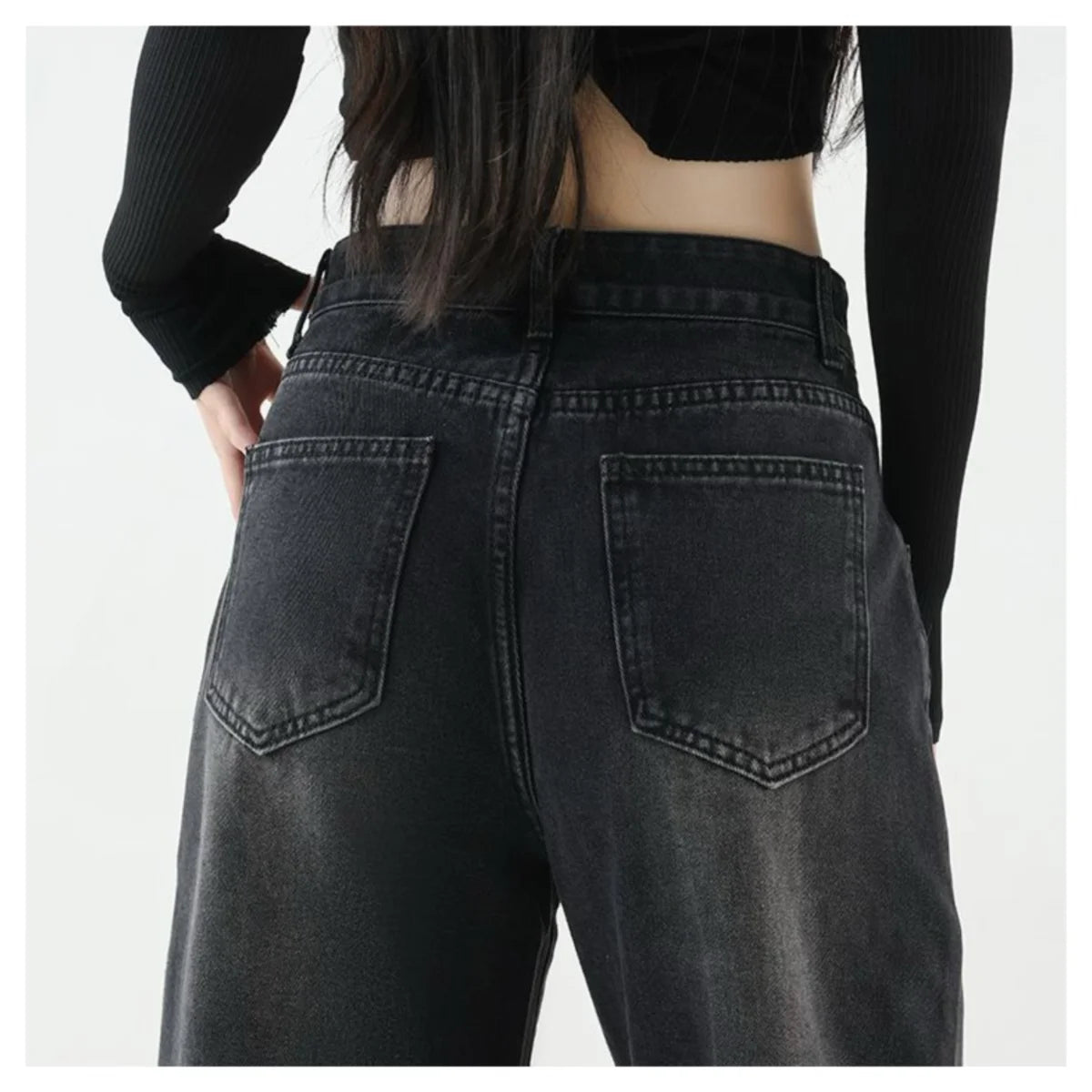 High-Waisted Straight Leg Jeans For Women – Non-Stretch