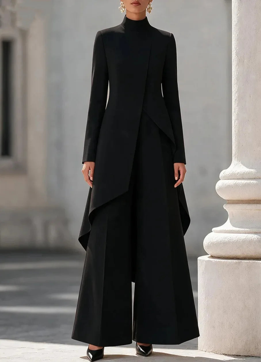 Women’s Wide Leg Pants Set With Long Sleeve Top