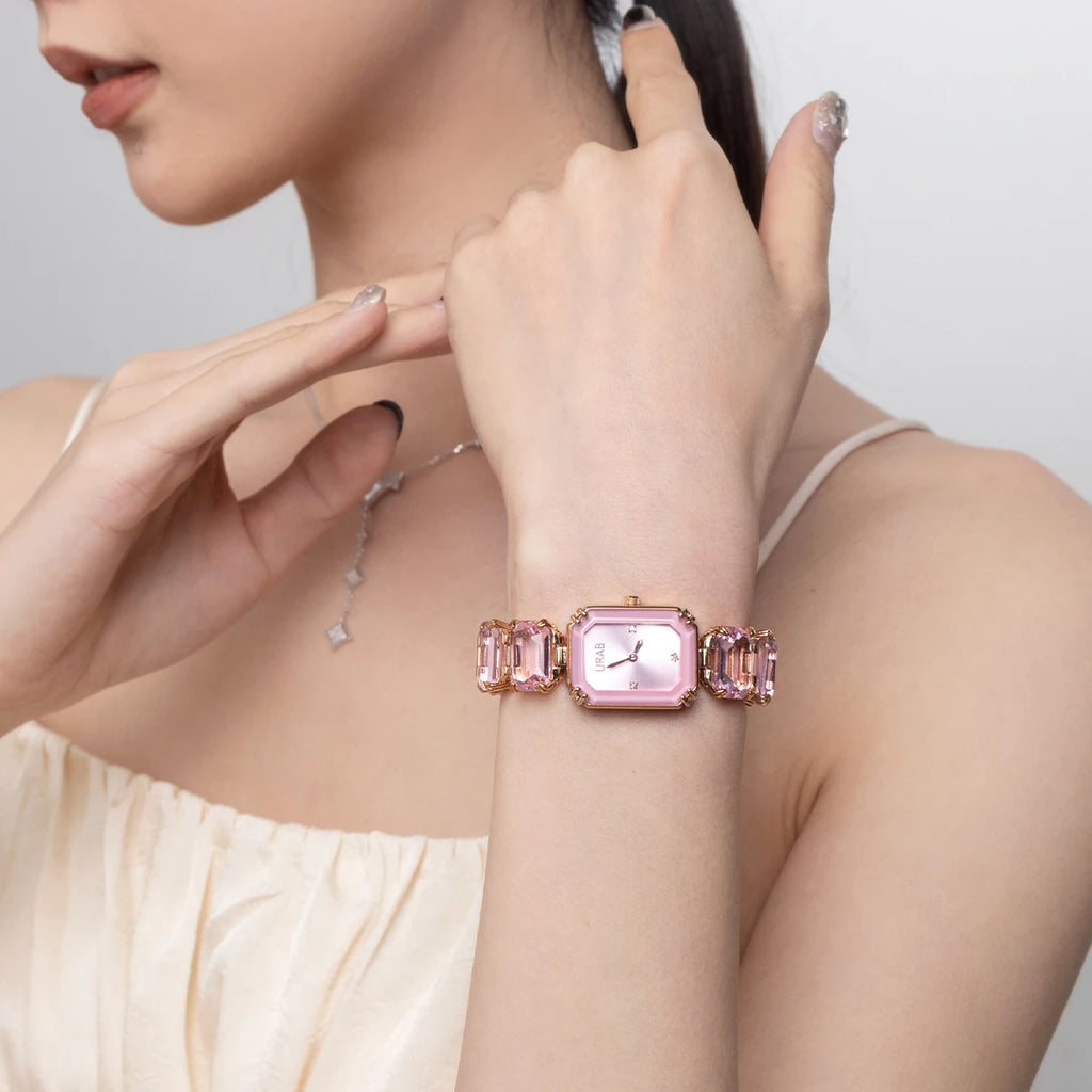 Women’s Square Luxury Quartz Watch With Steel Bracelet