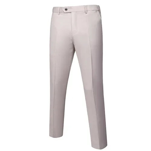 apricot Color Men’s Formal Office Trousers Casual Stretch Suit Pants