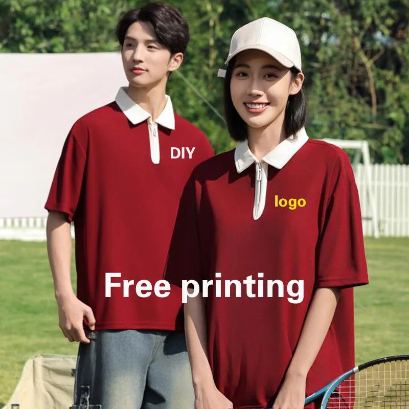 Unisex Cotton Polo Shirt With Half-Zip Collar – Casual Fit