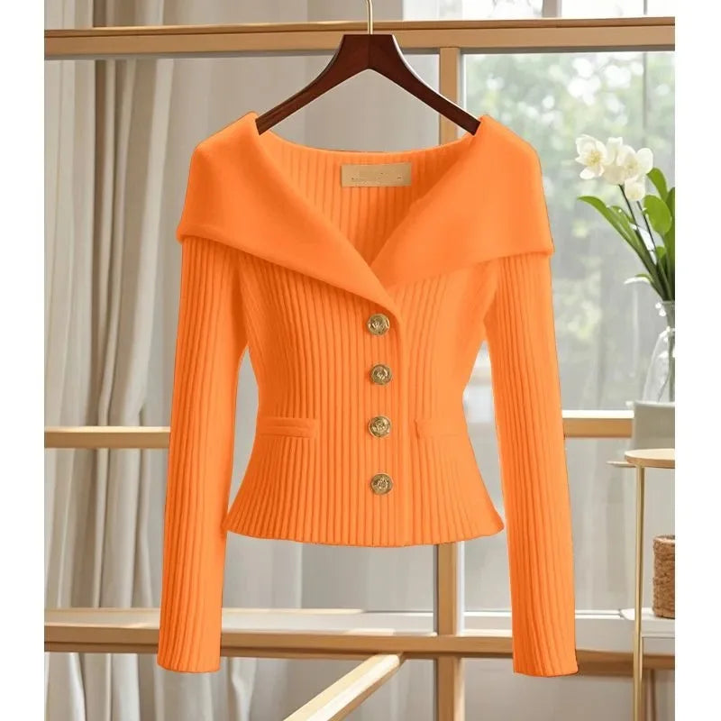 Women’s Knit Cardigan Jacket – Slim Office Sweater