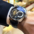 Retro Automatic Skeleton Men’s Watch With Leather Strap