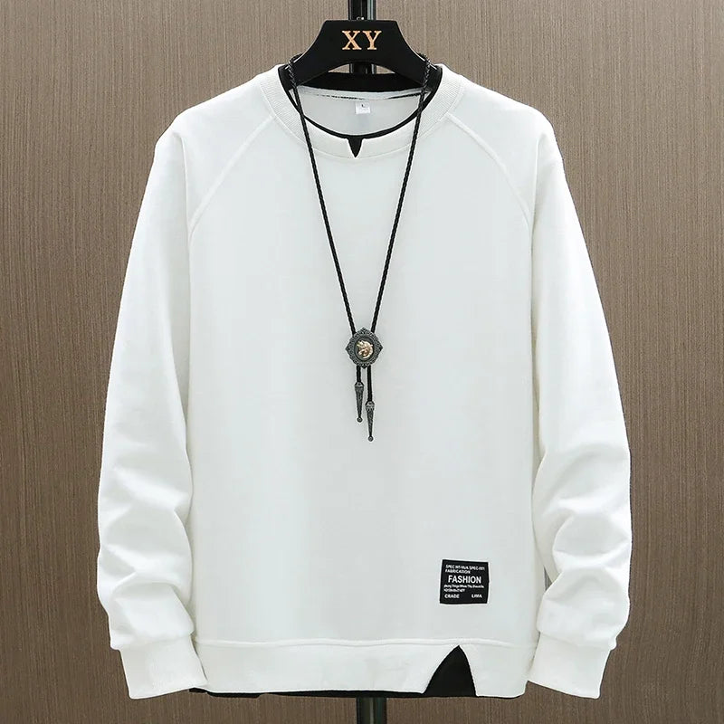 Men’s Patchwork Fake Two-Piece Casual Sweatshirt