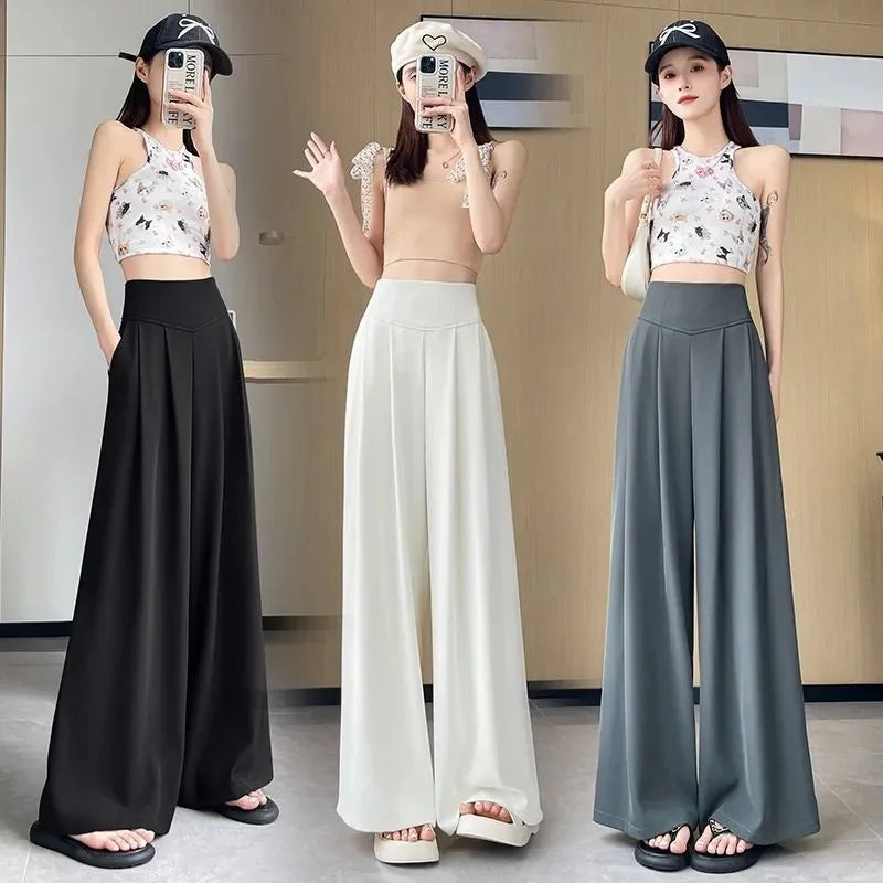 Women’s Wide Leg Suit Pants High Waist Office Trousers