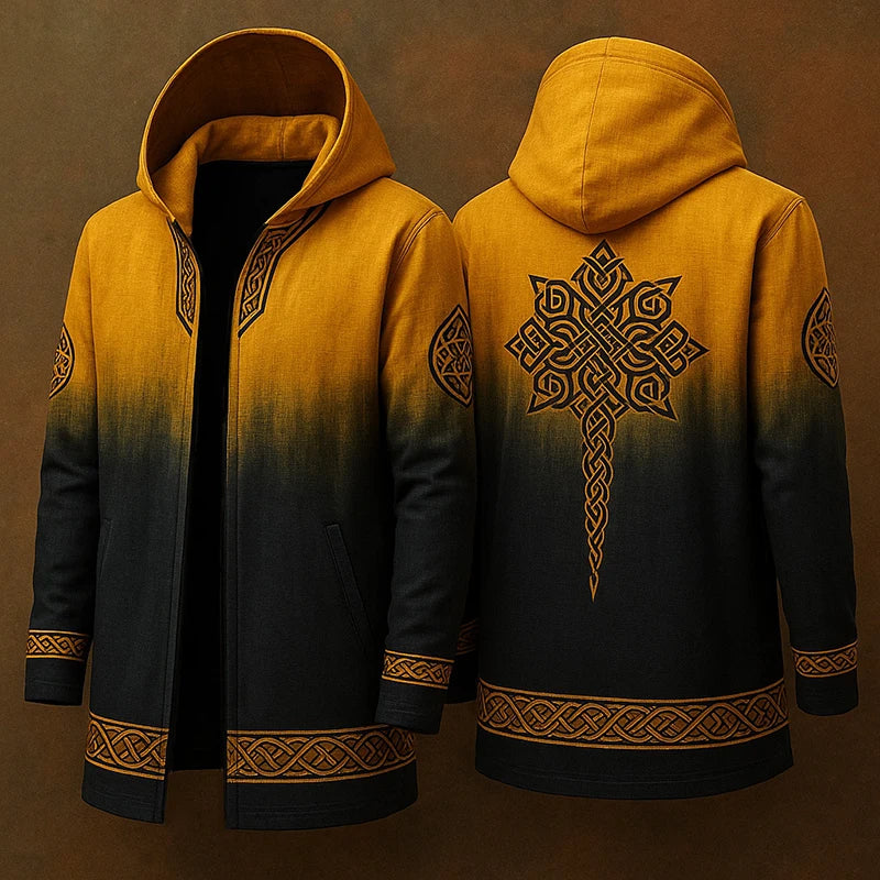 Men’s Vintage Gothic Hooded Coat Open Front Cardigan