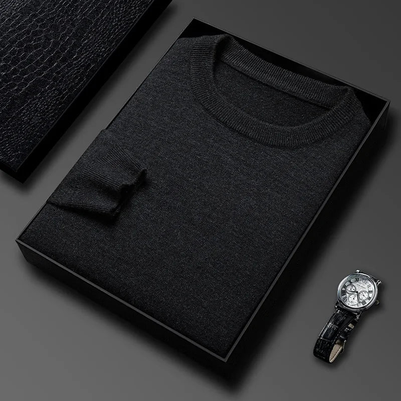 Dark Grey Color Men's Knit Pullover Sweater With Diamond Pattern