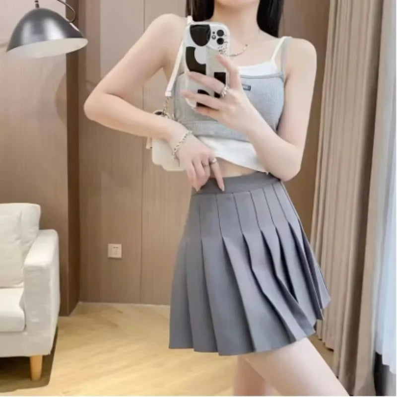 Women’s High Waist Pleated Tennis Mini Skirt