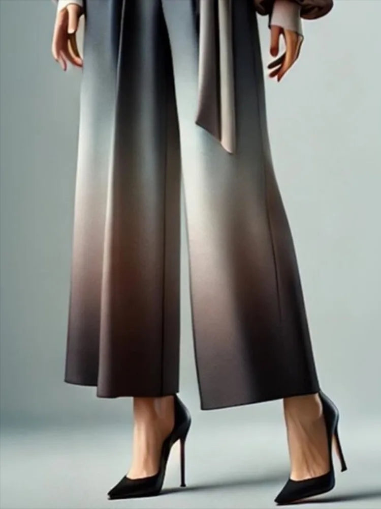 Women’s Gradient Wide Leg Pants High Waist Trousers