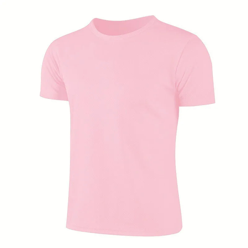 pink Color Unisex Quick-Dry Work And Campaign T-Shirt
