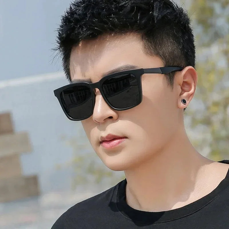 Retro Square Sunglasses For Men – UV400 Mirror Lenses