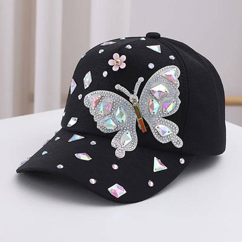 Women’s Butterfly Baseball Cap With Lace Sun Protection