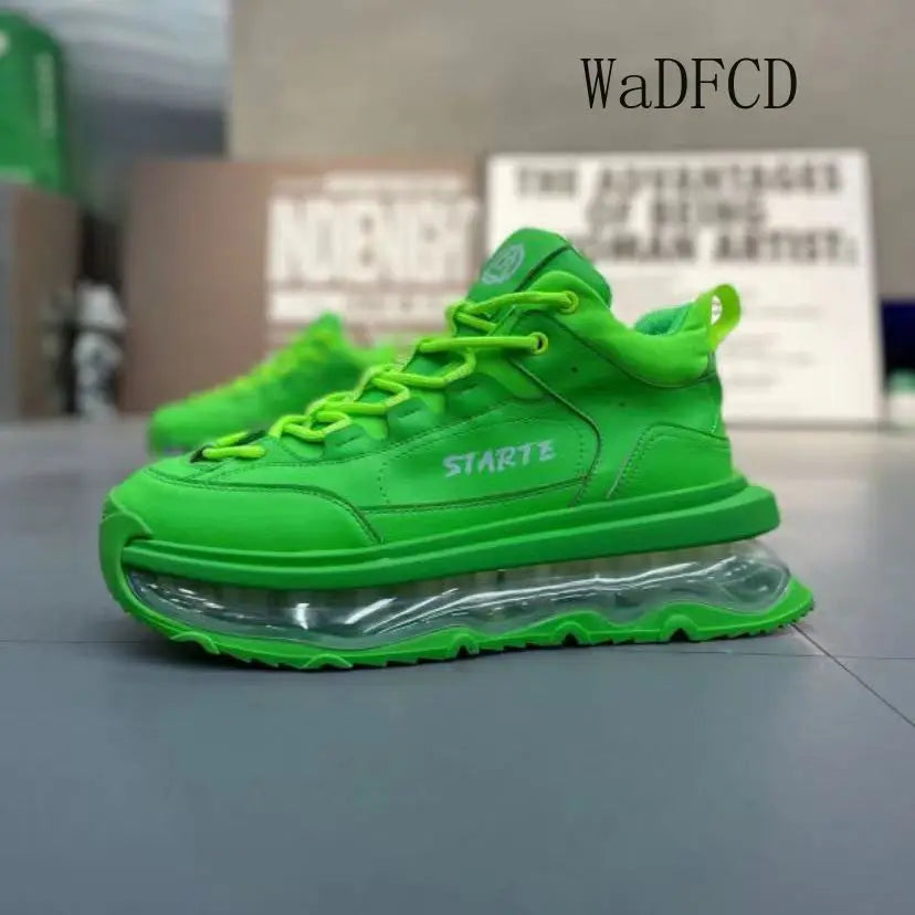 Men's Chunky Platform Sneakers With Air Cushion Sole