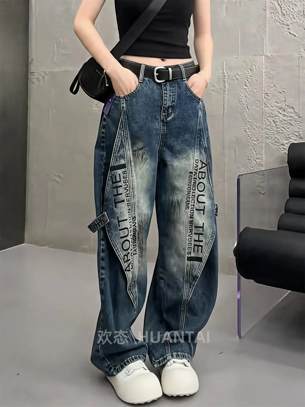 Women’s Tie-Dye Cargo Pants High Waist Wide Leg