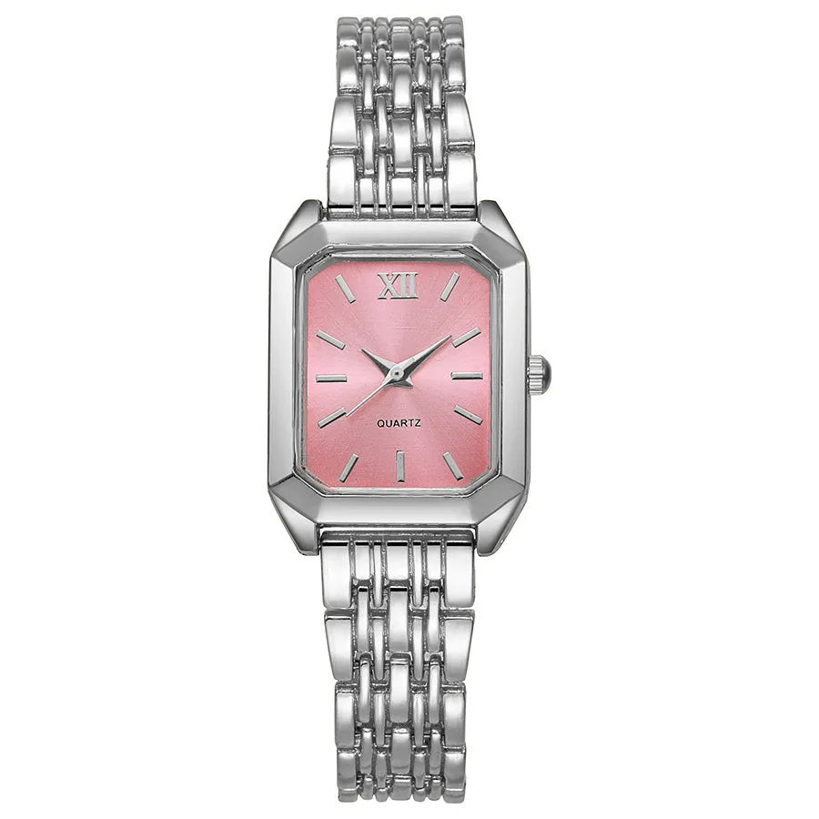 Silver Color Women’s Gold Square Quartz Watch – Minimalist Bracelet