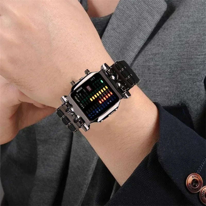 Men's LED Binary Crab Watch – Futuristic Gift Style