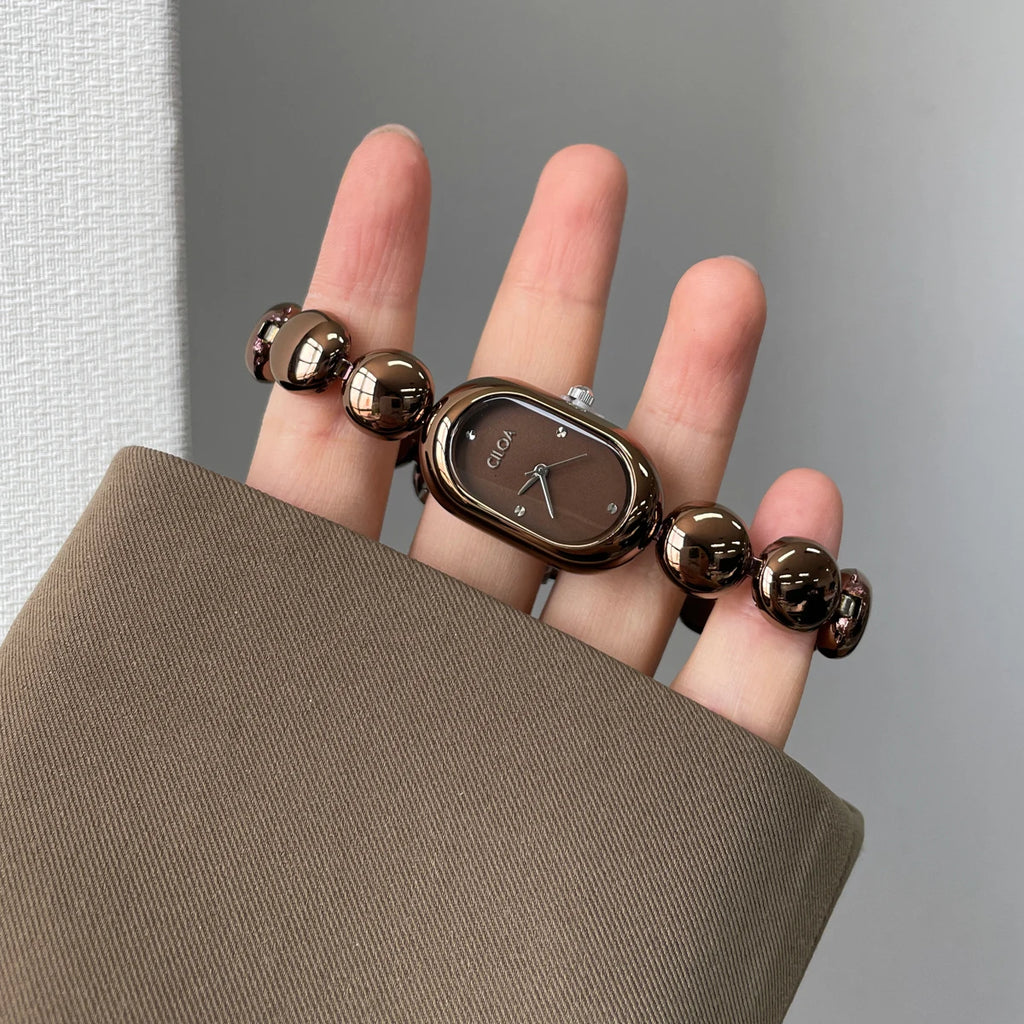 Women’s Bracelet-Style Quartz Watch – Waterproof Oval Dial