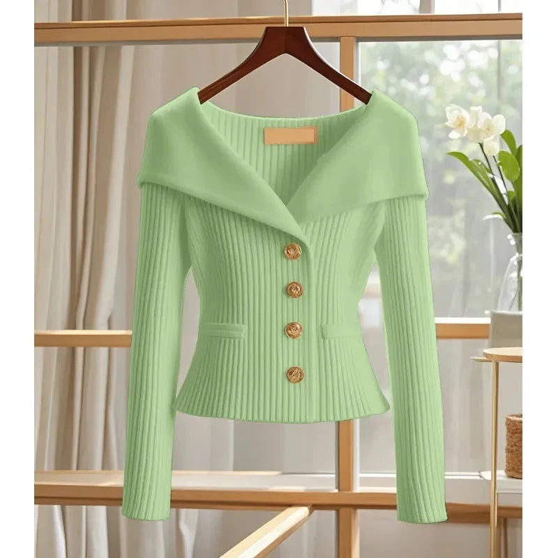 Women’s Knit Cardigan Jacket – Slim Office Sweater