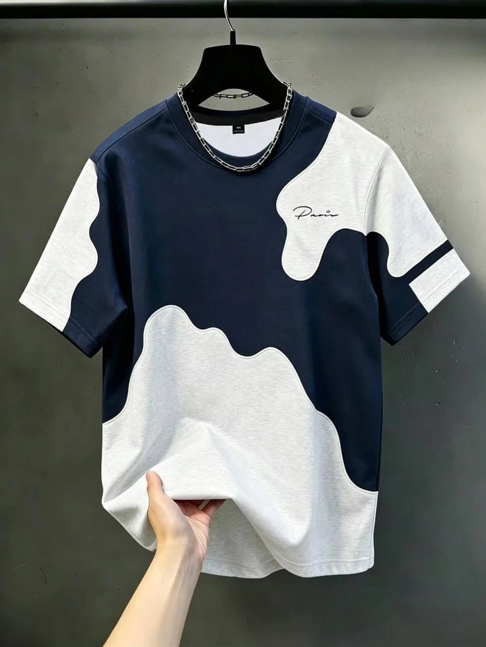 Men's Vertical Stripe 3D Print T-Shirt Casual Loose Fit