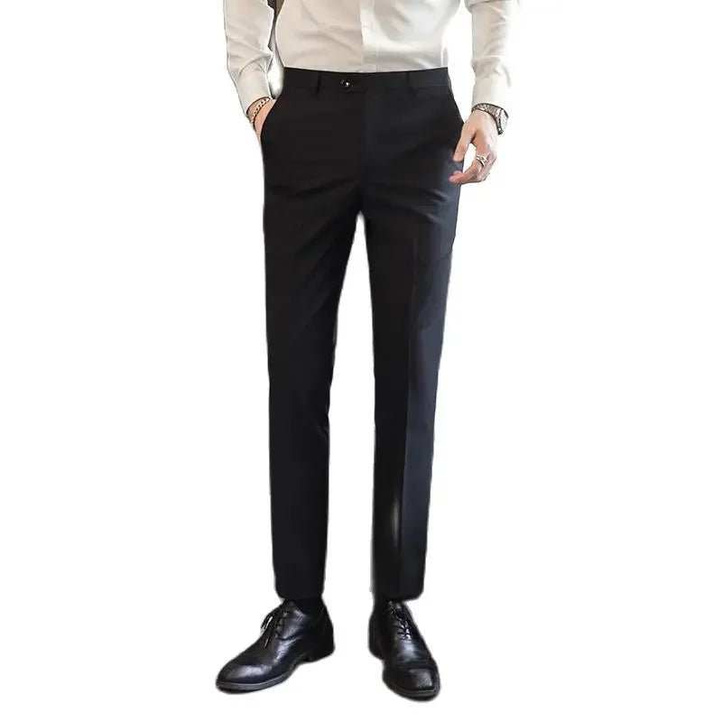 Men’s Formal Office Trousers Casual Stretch Suit Pants