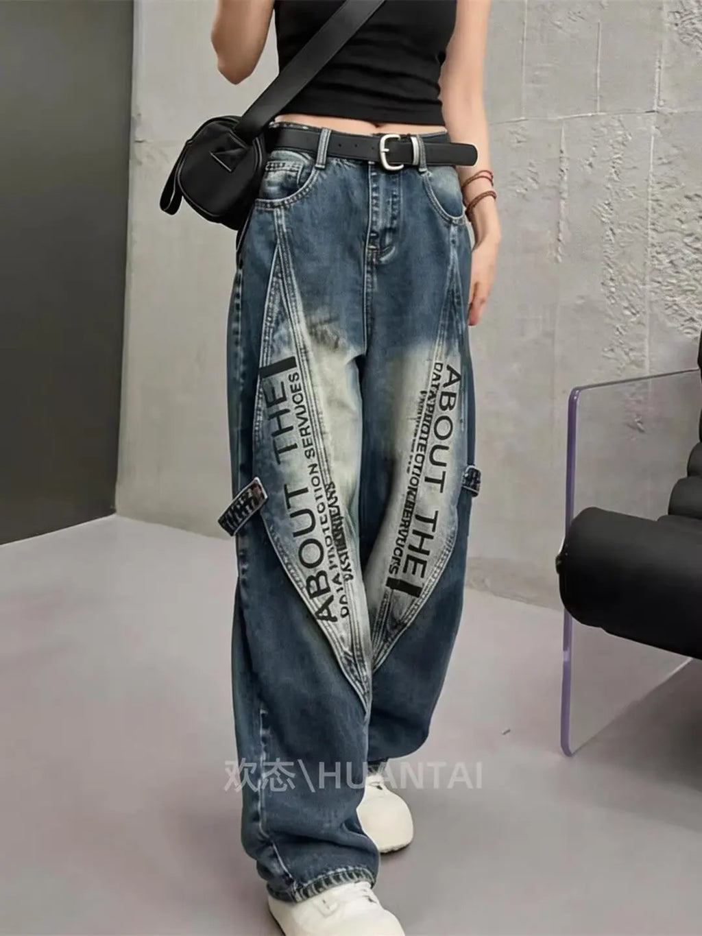 Women’s Tie-Dye Cargo Pants High Waist Wide Leg