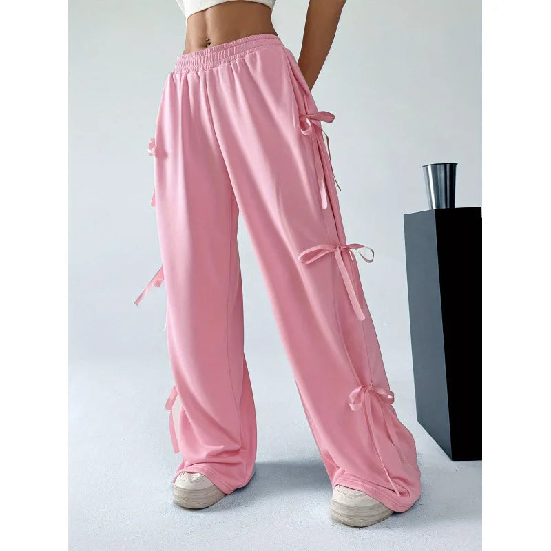 Pink Color Women’s Mid-Rise Paisley Casual Skirt Pants With Pockets