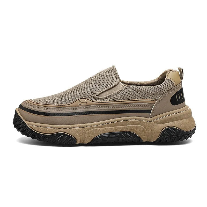 Men's Breathable Mesh Loafers – Thick Sole Casual Shoes