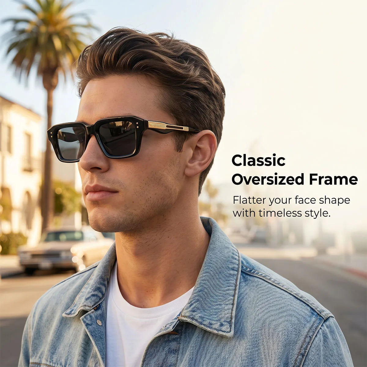 Unisex Square Sunglasses UV400 TAC Lenses For Outdoor