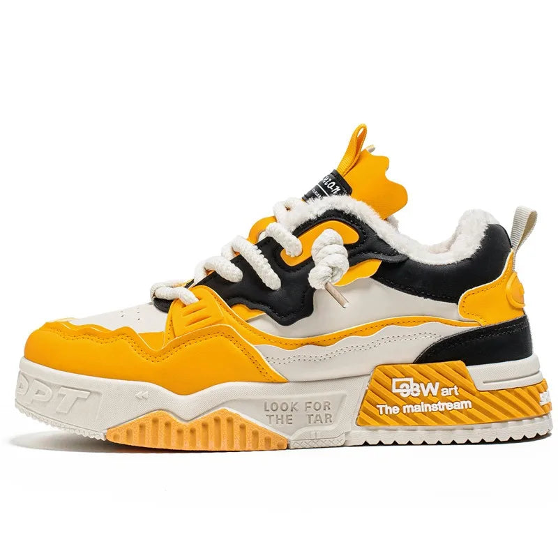 Men's Winter Plush Skate Sneakers Non-Slip Casual Shoes